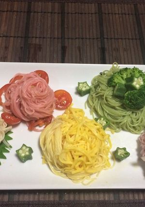 汁無し！彩り！爽快そうめん♪-レシピのメイン写真