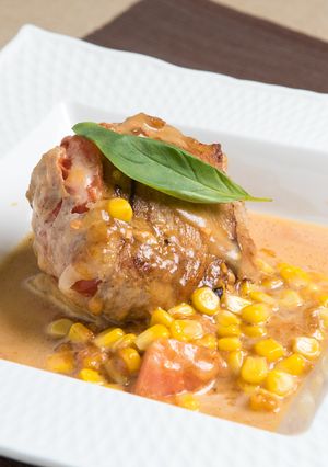 コーンとチーズのトマト肉巻き-レシピのメイン写真