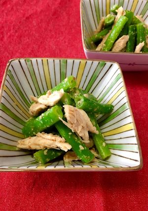 インゲンとササミのごま和え-レシピのメイン写真