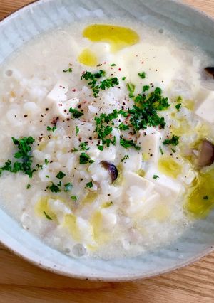 味噌汁をリメイク★豆乳リゾット★-レシピのメイン写真
