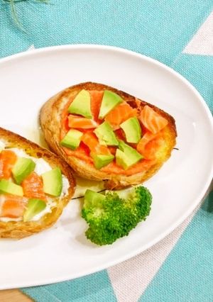 めんたいチューブで楽々「オープンサンド」-レシピのメイン写真