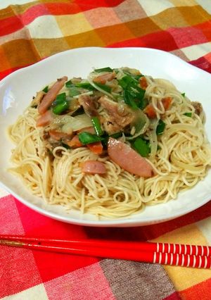簡単☆サバ缶の素麺チャンプル-レシピのメイン写真