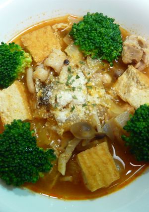♡厚揚げと鶏肉の和風なミネストローネ♡-レシピのメイン写真