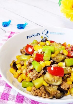 ひき肉とカラフル野菜のオイスター炒め-レシピのメイン写真