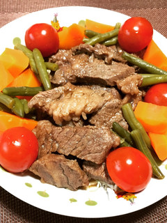 牛肉ステーキの彩り風!(^^)!-レシピのメイン写真