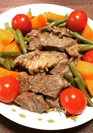 牛肉ステーキの彩り風!(^^)!-レシピのメイン写真