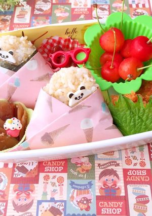 ひょっこりパンダ おにぎり弁当-レシピのメイン写真