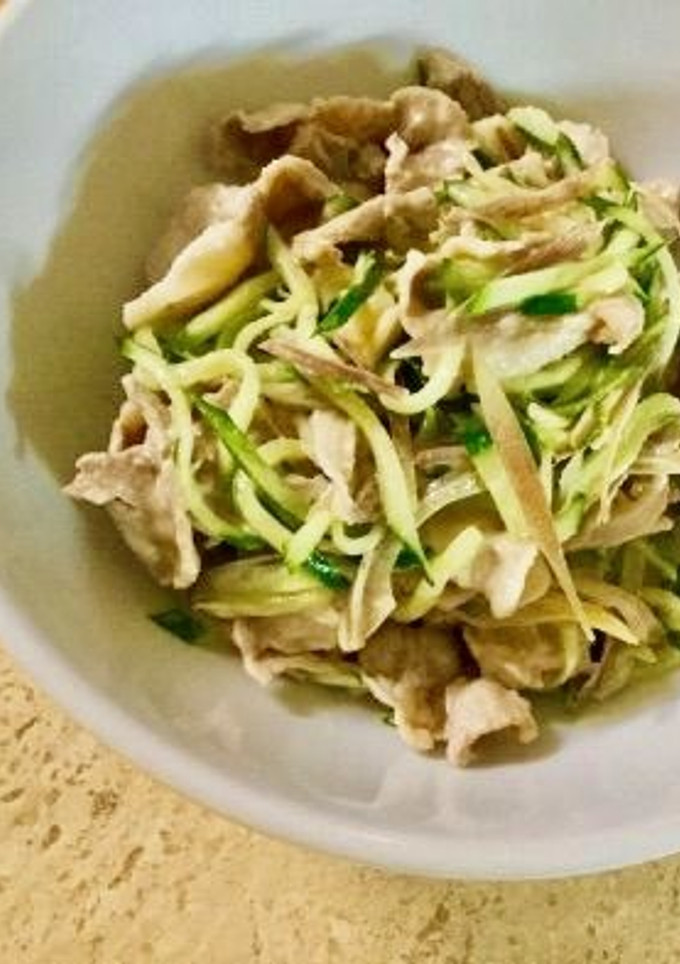 豚肉ときゅうり、みょうがのサラダ♪-レシピのメイン写真