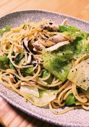 レタスと塩昆布のあっさりパスタ-レシピのメイン写真