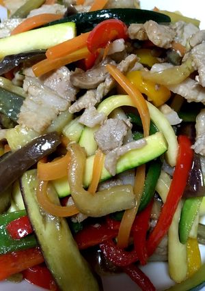 夏野菜と豚肉のさっぱり野菜炒め-レシピのメイン写真