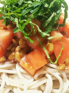夏に!!トマト納豆そば-レシピのメイン写真
