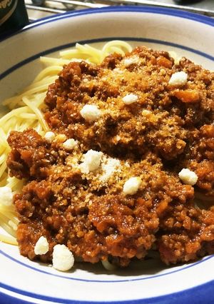 超簡単トマトソースのミートスパゲティ-レシピのメイン写真