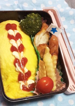 オムライスハートソース♡ハート飾り-レシピのメイン写真