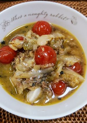 秋刀魚缶詰とミニトマトのさっぱり煮込み-レシピのメイン写真