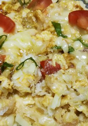 お一人様のトマトチーズ卵-レシピのメイン写真