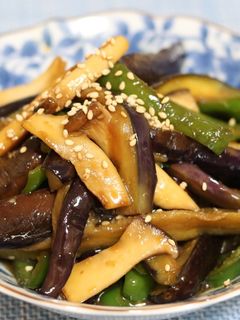 ナスとピーマンとエリンギの生姜醤油炒め-レシピのメイン写真
