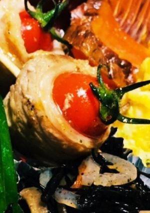 簡単♪お弁当&おつまみ豚バラ青じそトマト-レシピのメイン写真