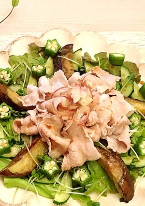 簡単おかず!豚しゃぶサラダ☆わさびポン酢-レシピのメイン写真