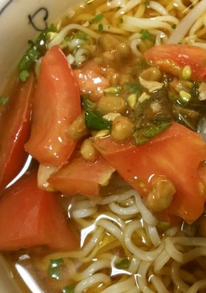 キムチ、納豆、トマトの冷やしラーメン-レシピのメイン写真