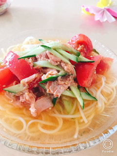 さっぱりツナトマそーめん-レシピのメイン写真