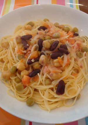 お豆とトマトのパスタ-レシピのメイン写真