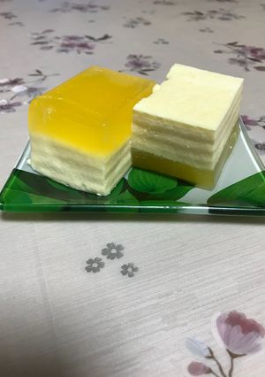 ゼリー(オレンジとミルクの二層)-レシピのメイン写真