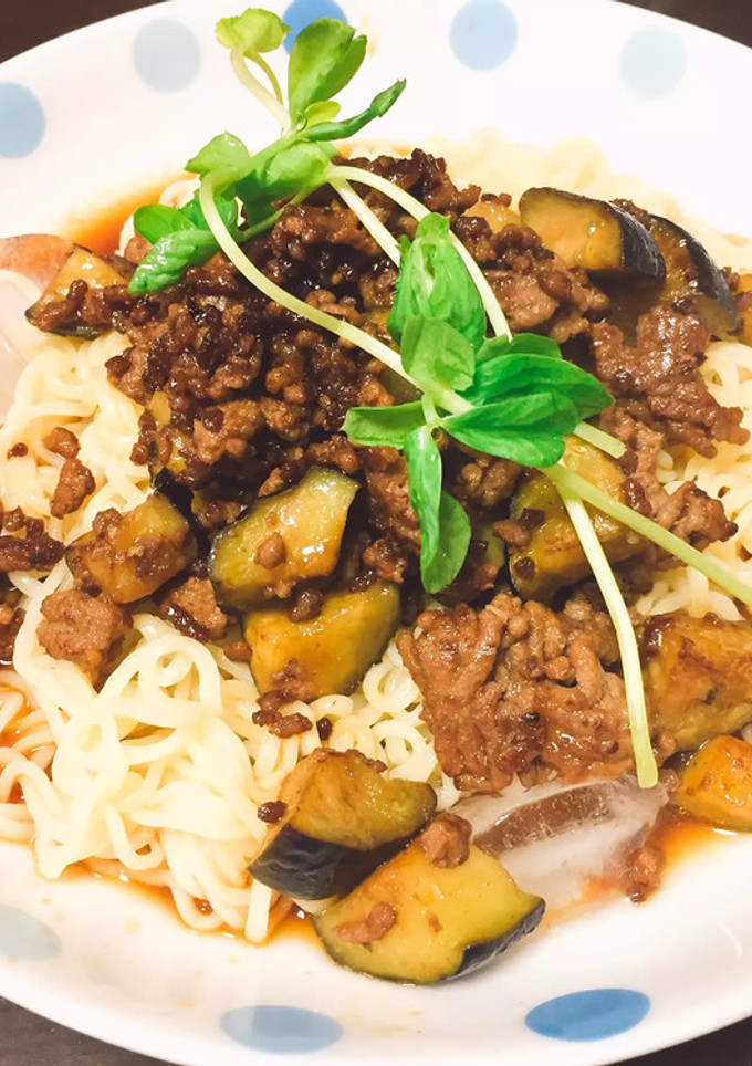 旨辛！茄子と挽肉の冷やしラーメン-レシピのメイン写真