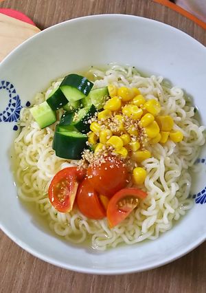 夏野菜入り♪冷し塩ラーメン-レシピのメイン写真