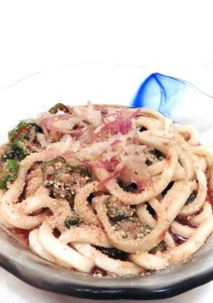 オクラの冷やし味噌うどん-レシピのメイン写真