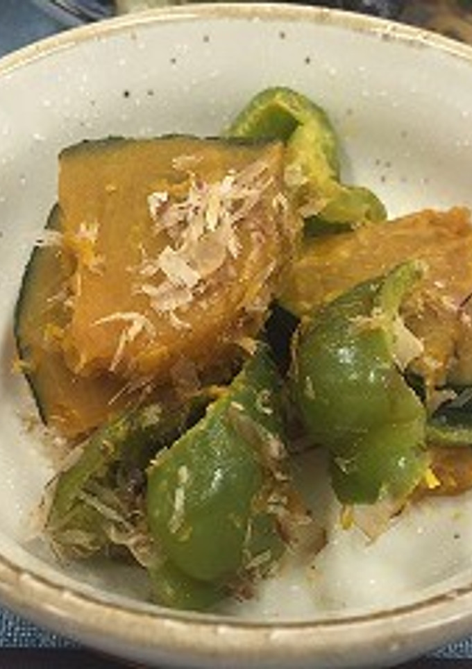 かぼちゃとピーマンの甘辛炒め（透析食）-レシピのメイン写真