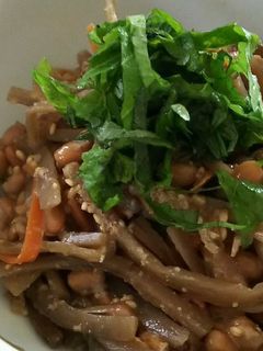 金平牛蒡と納豆の胡麻あえ-レシピのメイン写真