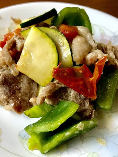 夏野菜とポークの麹ポン酢炒め。-レシピのメイン写真