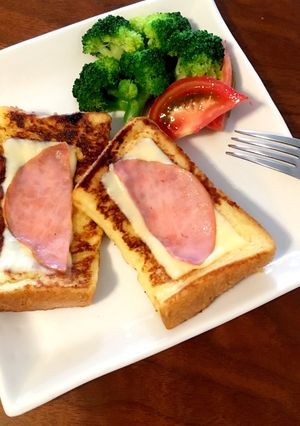 5分で簡単☆ハムチーフレンチトースト！-レシピのメイン写真