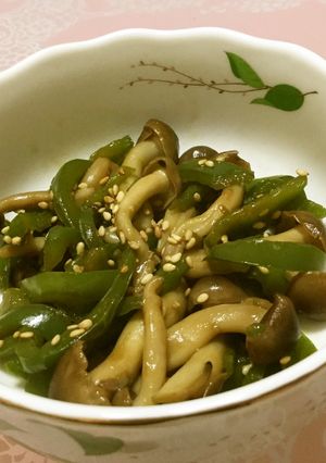 ピーマンとしめじのきんぴら風胡麻和え-レシピのメイン写真