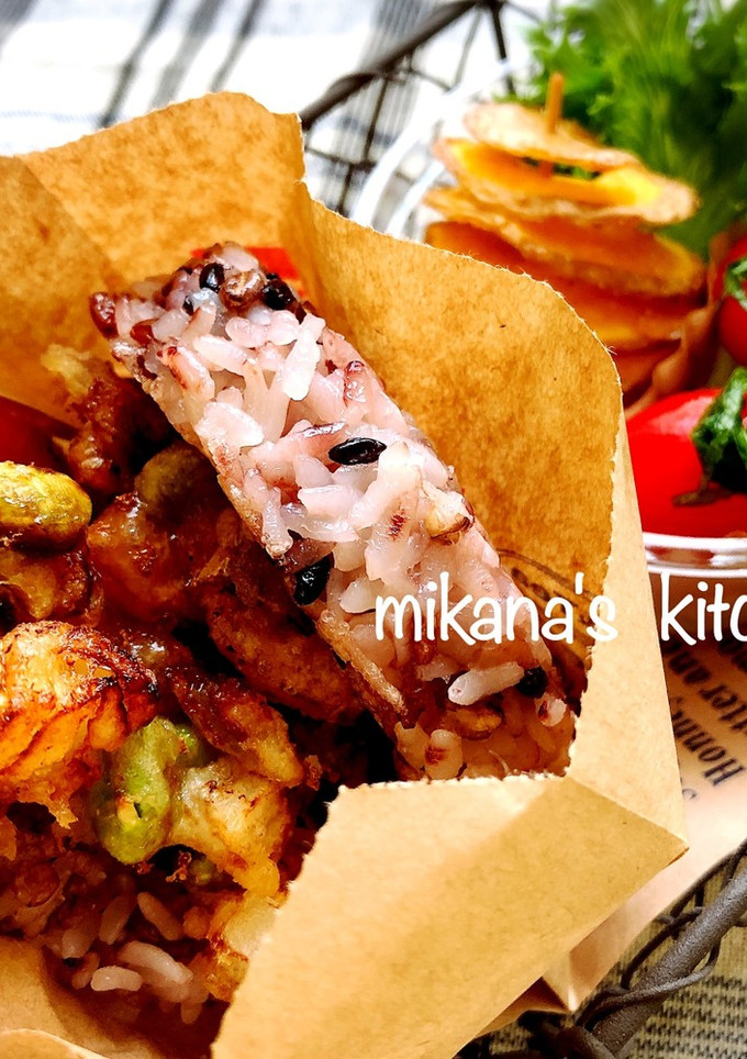 モス風☆海鮮かき揚げライスバーガー弁当☆-レシピのメイン写真