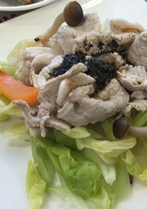豚しゃぶの黒胡麻酢かけ（透析食）-レシピのメイン写真