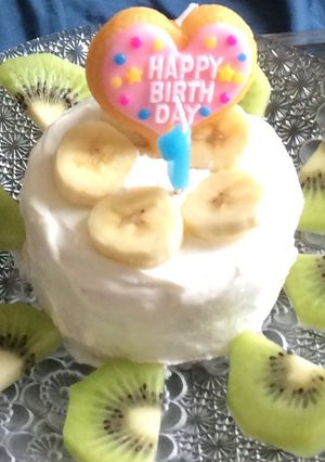 犬も人間も食べられる誕生日ケーキ-レシピのメイン写真