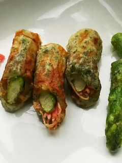 超簡単!アスパラと紅ショウガの磯辺揚げ!-レシピのメイン写真