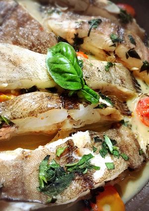 バター香る♡カレイのバジル煮-レシピのメイン写真