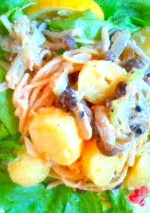 きのことポテトの豆乳クリームスパゲティ-レシピのメイン写真