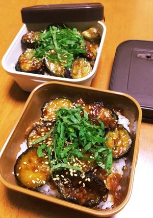 シンプル丼物♡茄子丼弁当-レシピのメイン写真