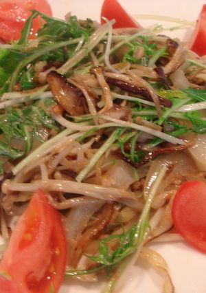 金胡麻のきのこと水菜の温サラダ-レシピのメイン写真
