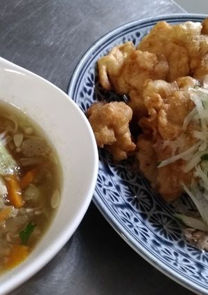 ②太いきゅうりでカジキ南蛮&えのきスープ-レシピのメイン写真