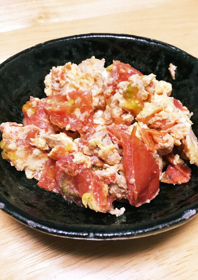 トマトとツナの卵とじ-レシピのメイン写真