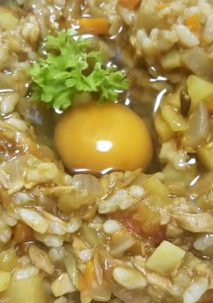 お一人様の自由軒風卵入りカレー-レシピのメイン写真
