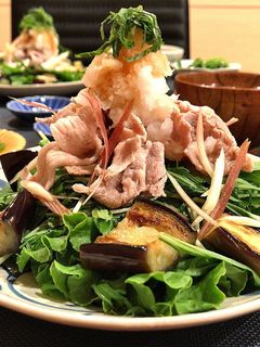 焼きなすと豚肉のさっぱり☆冷しゃぶサラダ-レシピのメイン写真