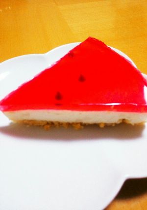 これぞ夏☆スイカのゼリーチーズケーキ-レシピのメイン写真