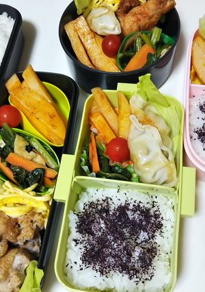 旦那様・高校息子・中学娘・自分弁当♪4-レシピのメイン写真