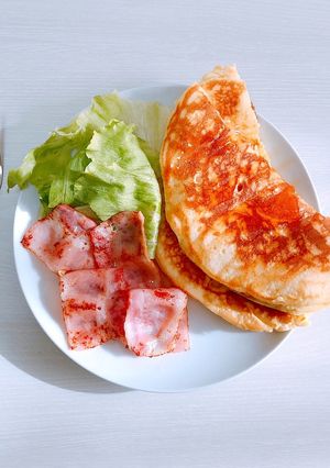 簡単!お家で喫茶店のふわふわパンケーキ☆-レシピのメイン写真