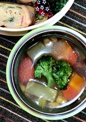 スープジャーで♡ブロッコリーの茎スープ-レシピのメイン写真